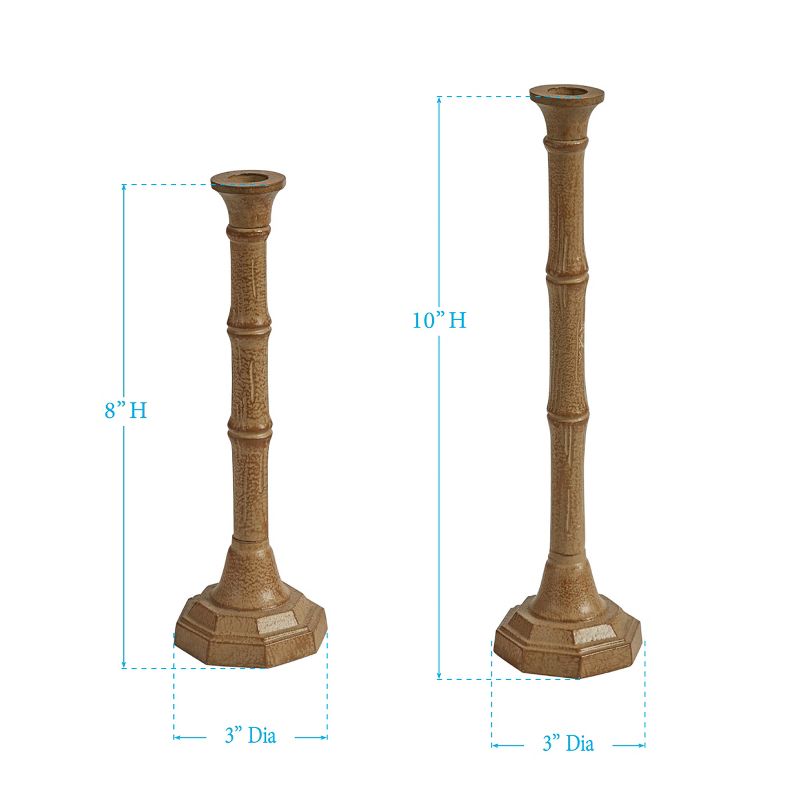 Park Designs Bamboo Cast Metal Taper Holders Set of 2, 4 of 6