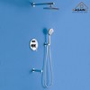 CASA INC 9.5 inches Round Wall Mount Dual Shower Heads with Handheld Spray (Valve Included) in Brushed Nickel - 2 of 4