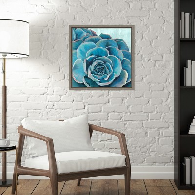 Amanti Art Grasping II (Succulent) by Eva Watts Canvas Wall Art Print Framed 16 x 16-in.