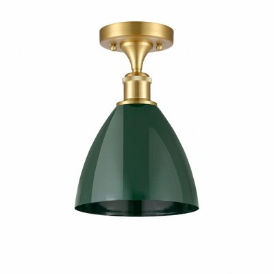 Plymouth Dome - 1 Light Semi-Flush Mount In Industrial Style-11.25 Inches Tall and 7.5 Inches Wide
