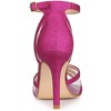 Allegra K Women's Glitter Mesh Stiletto Heel Ankle Buckle Strap Sandals - 3 of 4