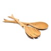 Slickblue Hand-Carved Wooden Salad Servers - Rustic Olive Wood with Tree Branch Handles, 2-Piece Set - 2 of 3