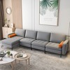 Costway Modular Extra-Large 4 Seat Sectional Sofa with Reversible Chaise & 2 USB Ports Ash Grey - 3 of 4