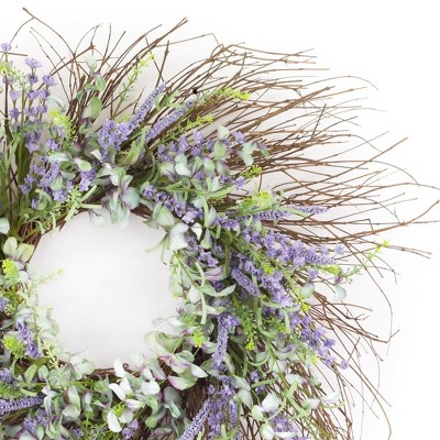 30.5" Multicolor Artificial Floral Eucalyptus Front Door Wreath