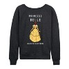 Women's - Disney Princess - Princess Belle Lightweight French Terry Wide Neck Long Sleeve Shirt - 2 of 4