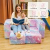 Hooseng Glow in The Dark Kids Modular Sofa, 3-in-1 Convertible Toddler Play Couch with Memory Foam & Floor Cushion for Playroom & Bedroom - 3 of 4
