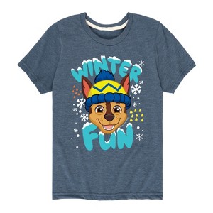Boys' - Paw Patrol - Chase Winter Fun Short Sleeve Graphic T-Shirt - 1 of 4