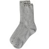 Memoi Women's Ribbed Rhinestone Studded Cotton Rich Crew Sock - 3 of 4