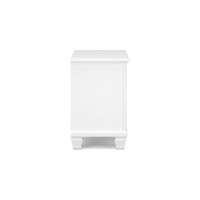White Transitional 2-Drawer Nightstand with Metal Knobs