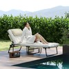 Resenkos Folding Chaise Lounge Pool Chair With 4-Level Reclining Back, Cushion, Side Pocket, Headrest, Blue - 3 of 4