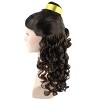 Belle Style Women Costume Wig Black Curly Wave Hair with Ribbon for Halloween Cosplay Party - 4 of 4