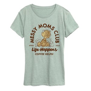 Women's - Peanuts - Messy Moms Club Short Sleeve Graphic T-Shirt - 1 of 4