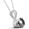 Pompeii3 1 CT Black Diamond Solitaire Pendant-Necklace in White Gold on an 18" Chain - 2 of 4