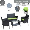 SKRAN 4pcs Patio Furniture Outdoor Wicker Rattan Conversation Set with Glass Top Coffee Table and Thick Cushions,for Patio, Garden - 4 of 4