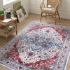 4x6 Vintage Geometric Rug for Living Room,Bedroom,Dining Low Pile Non-Slip Washable Indoor Mat Kitchen Entryway Bathroom - 2 of 4