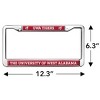 University of West Alabama Tigers Full Size Standard License Plate Metal Frame - 4 of 4