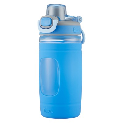 blue plastic bottles
