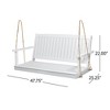Outdoor Patio Acacia Wood Porch Swing Bench with Classic Slatted Design, 800 lb Capacity, 8-Foot Hanging Chains - 4 of 4