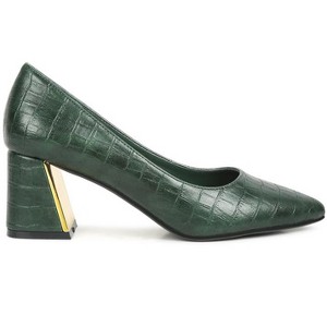 Emersyn Croc Block Heel Pump Shoes Women - 1 of 4