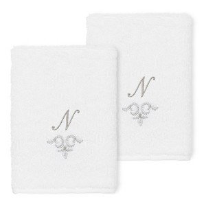 Linum Home Textiles 100% Turkish Cotton MONICA 2PC Embellished Washcloth Set - 1 of 1