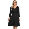 Coolmee Women's Maternity Wrap Dress Casual Midi Dress A-Line V Neck 3/4 Sleeve Dresses for Cocktail Church Wedding - 4 of 4