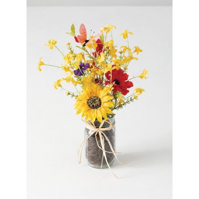 Sullivans Artificial Wildflower Mix Arrangement 13"H Green