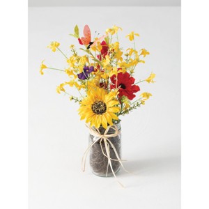 Sullivans Artificial Wildflower Mix Arrangement 13"H Green - 1 of 1
