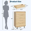 Nasitip 5-Drawer Dresser, Wooden Chest of Drawers with Anti-Tip Kit, Rounded Corners & Metal Legs for Home Office - 3 of 4