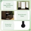 Corner Vanity Desk with 3-Color LED Lighted Mirror and Power Outlet - 4 of 4
