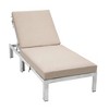 LeisureMod Marlin Patio Sling Chaise Lounge Chair With Arms in Grey Aluminum - 3 of 4