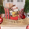 Tangkula Metal Christmas Santa Sleigh Basket, Xmas Festival Holiday Decorative Santa’s Sleigh with 2-Tier Storage Shelf - 4 of 4