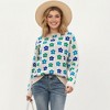 Anna-Kaci Women's Flower Pattern Knit Sweater with Long Sleeves, Soft Textured Feel and Comfortable Relaxed Everyday Fit - 2 of 4