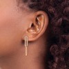 Chisel Stainless Steel Polished Rose IP-plated with Crystal Interlocked Dangle Earrings - 3 of 4