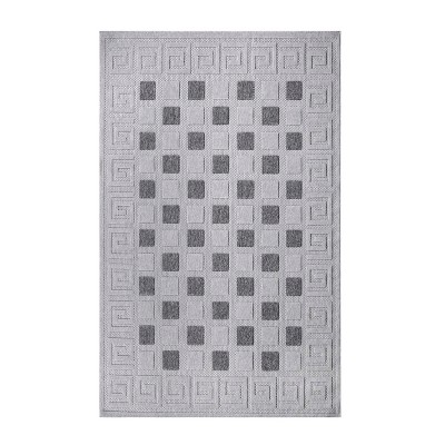 Blue Nile Mills Modern Lattice Indoor/ Outdoor Area Rug, 6' x 9', Grey, Gray