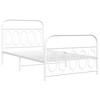 vidaXL Metal Bed Frame without Mattress with Footboard White 39.4"x78.7" - 3 of 4