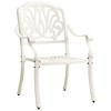 vidaXL Set of 2 Cast Aluminum White Patio Chairs - Weather Resistant - image 2 of 4