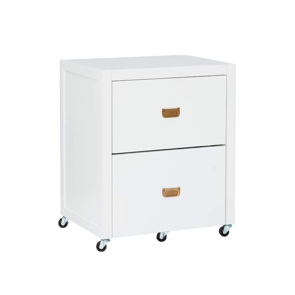 Photos - File Folder / Lever Arch File Linon Peggy Transitional Rolling 2 Drawer Filing Cabinet White  