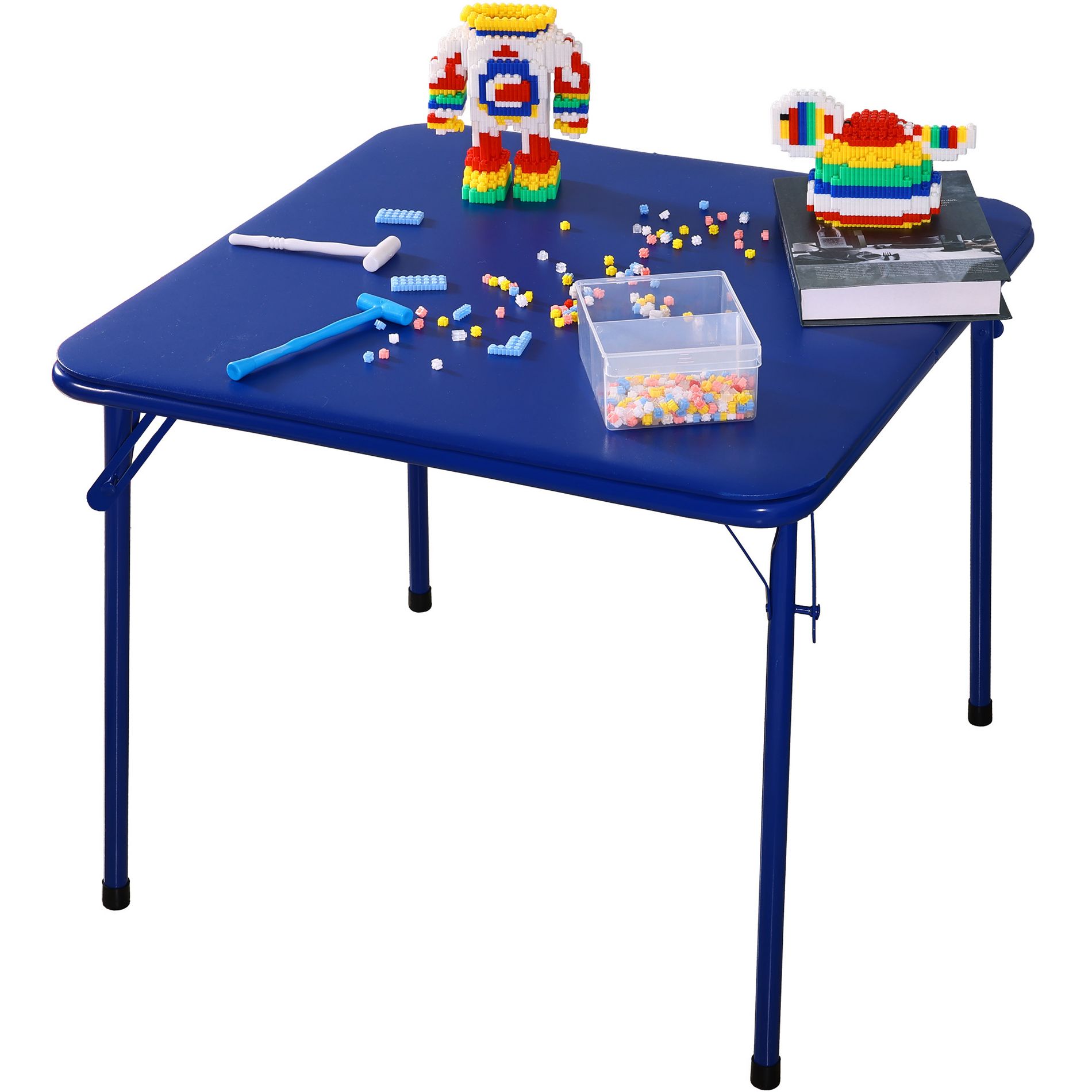 Gulches Children's Folding Table, Portable with Ultra-Soft Cushion, Blue