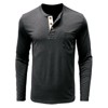 Coolmee Men's Henley Shirts Long Sleeve Casual Pullover T-Shirt Fashion Basic Button Shirts with Pocket - 3 of 4