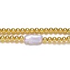 Baroque White Pearl Ball Bead Link Stretchable Layering Bracelet, featuring luxurious pearls and a flexible design for effortless layering elegance. - 2 of 2