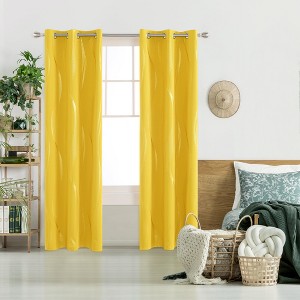 Deconovo Gold Wave 52 Width Curtain (2 Panel) - 1 of 4