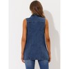 INSPIRE CHIC Women's Sleeveless Casual Button-Down Side Pockets Long Jean Vests - 4 of 4