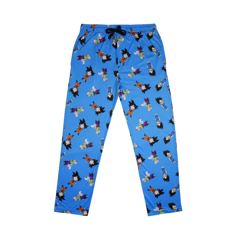 Dragon Ball Z Super Saiyan Heroes AOP Men’s Light Blue Sleep Pajama Pants, 1 of 3