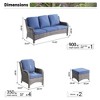 Ovios Orlando 7pc Gray Wicker Outdoor Patio Furniture Conversation Sofa Set with Cushions - 3 of 4