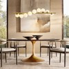 Rennnsan Firose 48" W 9 -light Milk Glass Dimmable Mid-century Linear Kitchen Island Pendant in Gold - 2 of 4