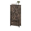 Kitchen Pantry Cabinet, Tall Freestanding Cupboard, 64.5" Tall Storage Cabinet With Adjustable Shelves, With Barn Doors & 2 Drawers - 2 of 4