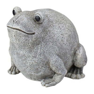 Gray and Off-White Pudgy Frog Garden Statue