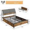 Coolmee Full/Queen Size Bed Frame Ergonomic with Charging Station, Metal Platform Bed with Storage Headboard and Under-bed Storage - 2 of 4