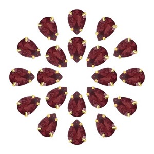 Unique Bargains Glass Craft Embellishments Flat Back Four Claws Teardrop Gems 20 Pcs - 1 of 4