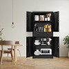 Metal Storage Cabinet with Wheels, Storage Cabinet with 2 Drawers and 2 Adjustable Shelves, Metal Lockers with Pegboards for Homes, Offices, Black - 3 of 4